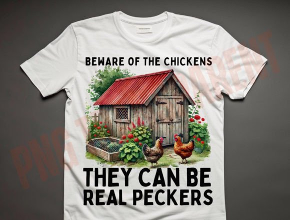 Farm-Fresh Humor: The Garden Sublimation Design with Chickens