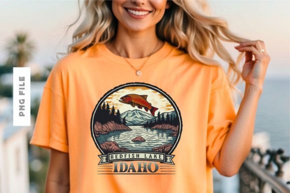 Redfish Lake T-Shirt Design: A Print-Ready Asset for Creators