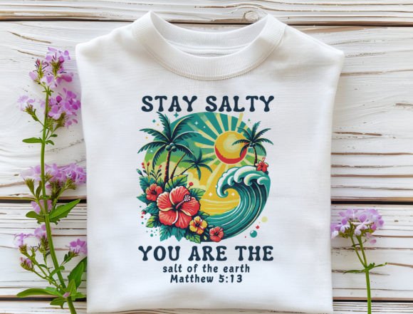 Stay Salty Design PNG, Retro Christian: A Faith-Based Design Asset