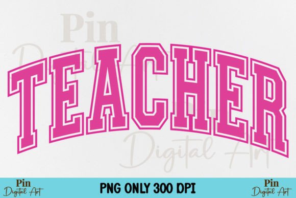 Teacher PNG: Classic Retro Varsity Design for Modern Projects